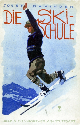 1925 - Cover illustration showing the manner of balanced ski-ing without poles