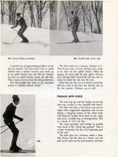 1972 - Photos of instructor from Cannon Mtn., NH, demonstrating Parallel Turn with Check and pole use - 2
